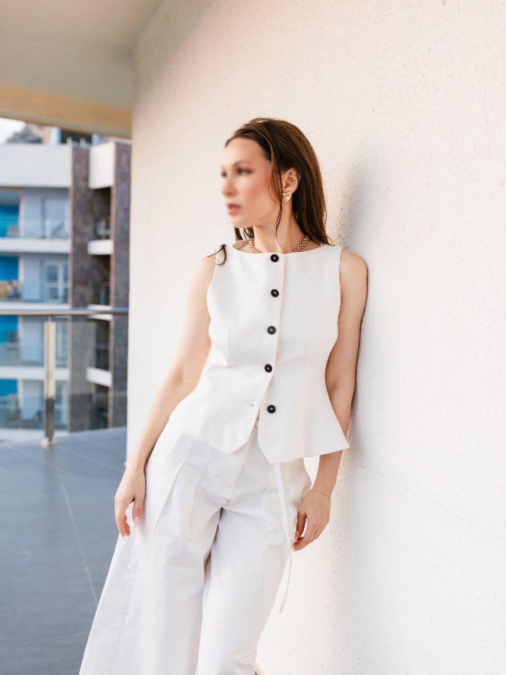 Zara linen peplum top